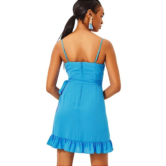 Lilly Pulitzer Alisa Wrap Dress in Lunar Blue NWT - Size 14 - Picture 4 of 9